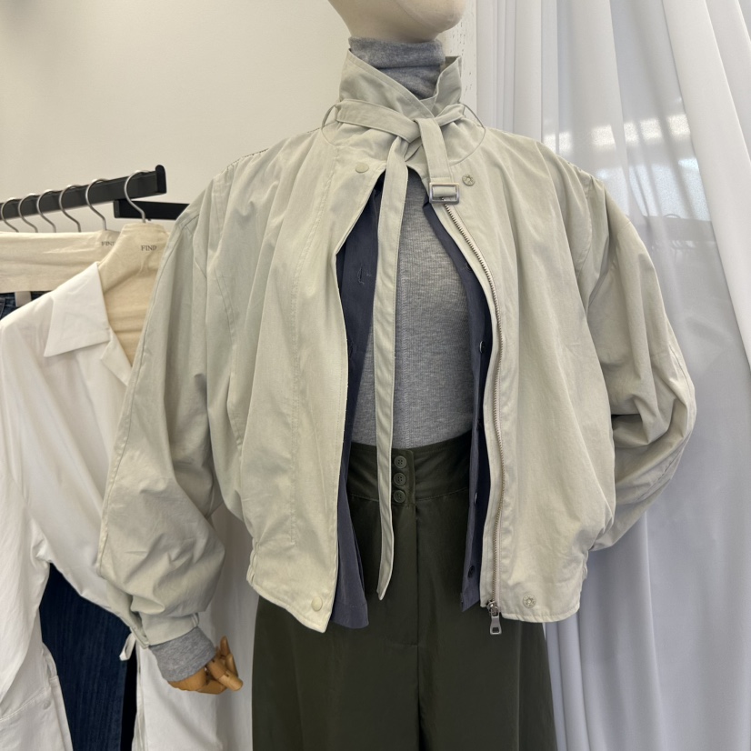 FIND-P韓國代購㊣女士新品推薦人氣時尚25秋冬真品夾克腰帶FIND-P夾克