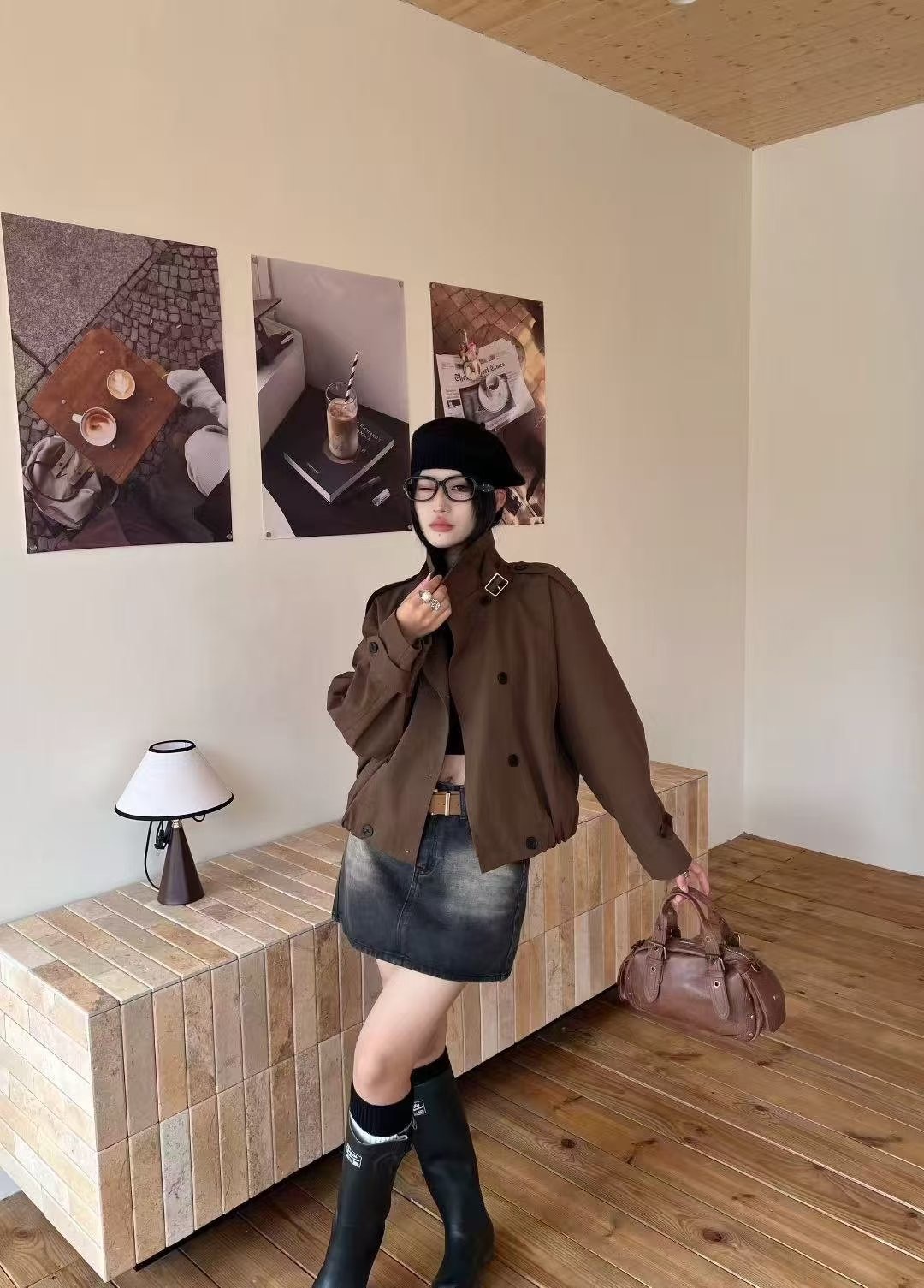 HIT韓國代購㊣女士新品25秋冬時尚休閑人氣推薦真品職業夾克HIT夾克圖色2