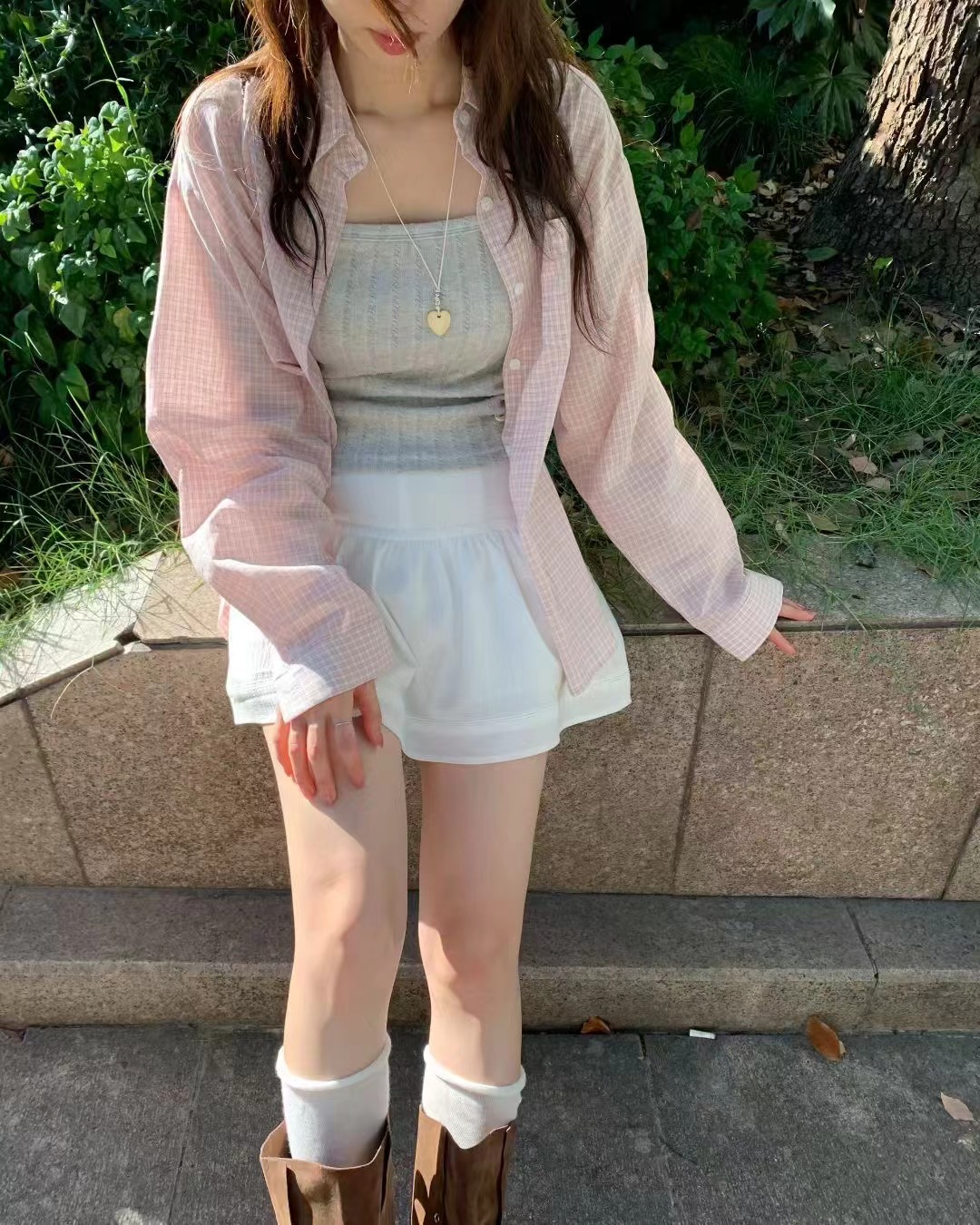 EZEDIARY韓國代購㊣女士新款推薦人氣職業熱賣襯衫蕾絲衫格紋EZEDIARY襯衫/蕾絲衫