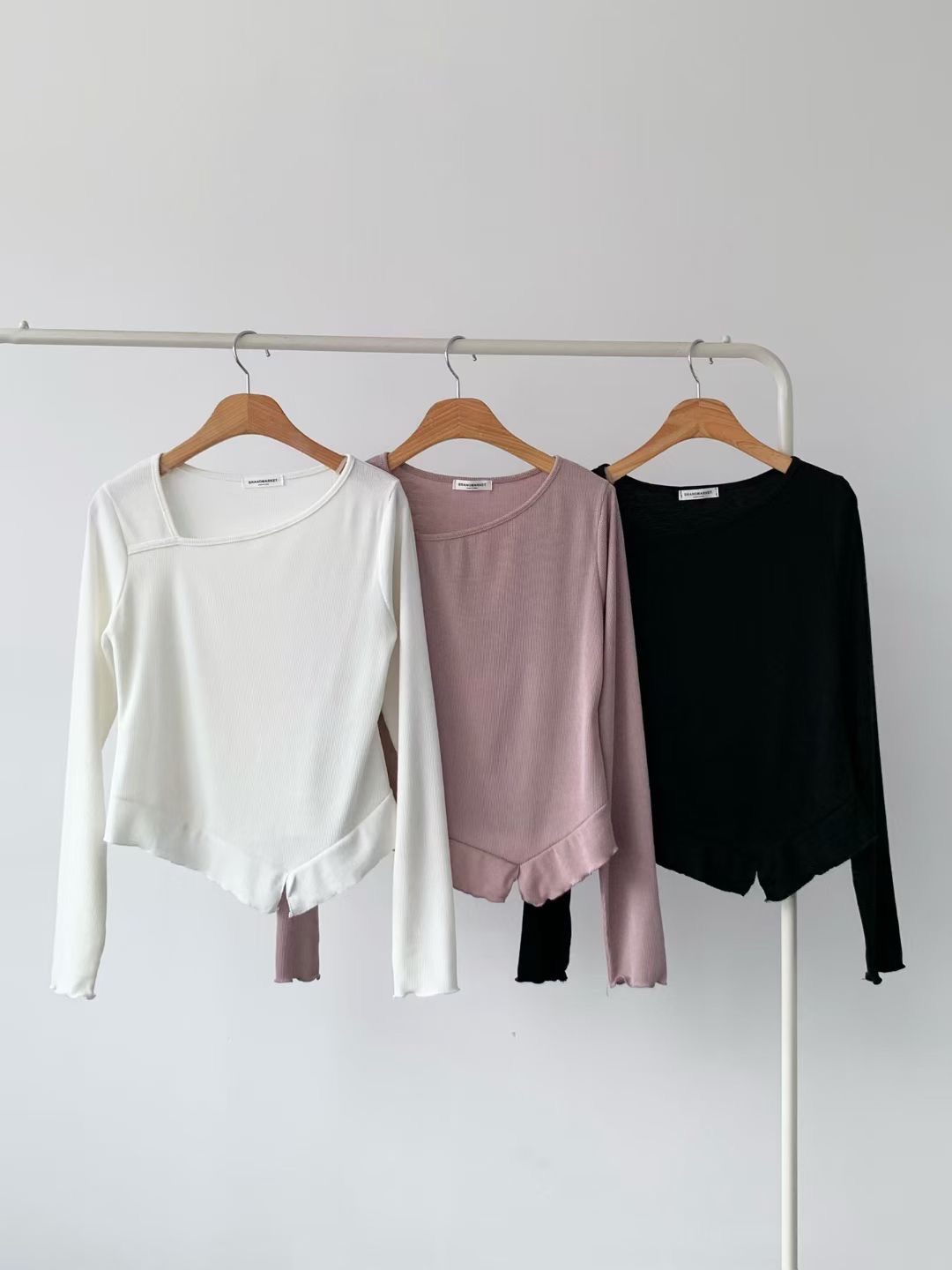 BRAND MARKET-브랜드마켓-T東大門㊣實拍女士新品推薦長袖T恤BRAND MARKET-OT長袖T恤圖色3左三色