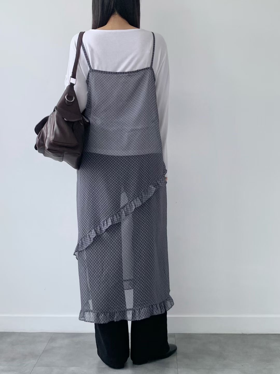 BRAND MARKET-브랜드마켓-T韓國直郵㊣女裝新品時尚連衣裙荷葉邊雪紡BRAND MARKET-OT連衣裙