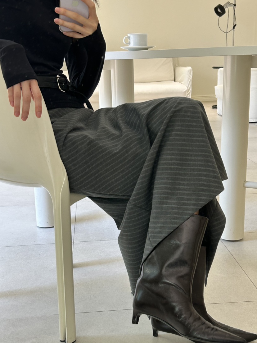 ME MO東大門㊣代購女裝新款時尚推薦熱賣人氣長裙不含腰帶ME MO長裙