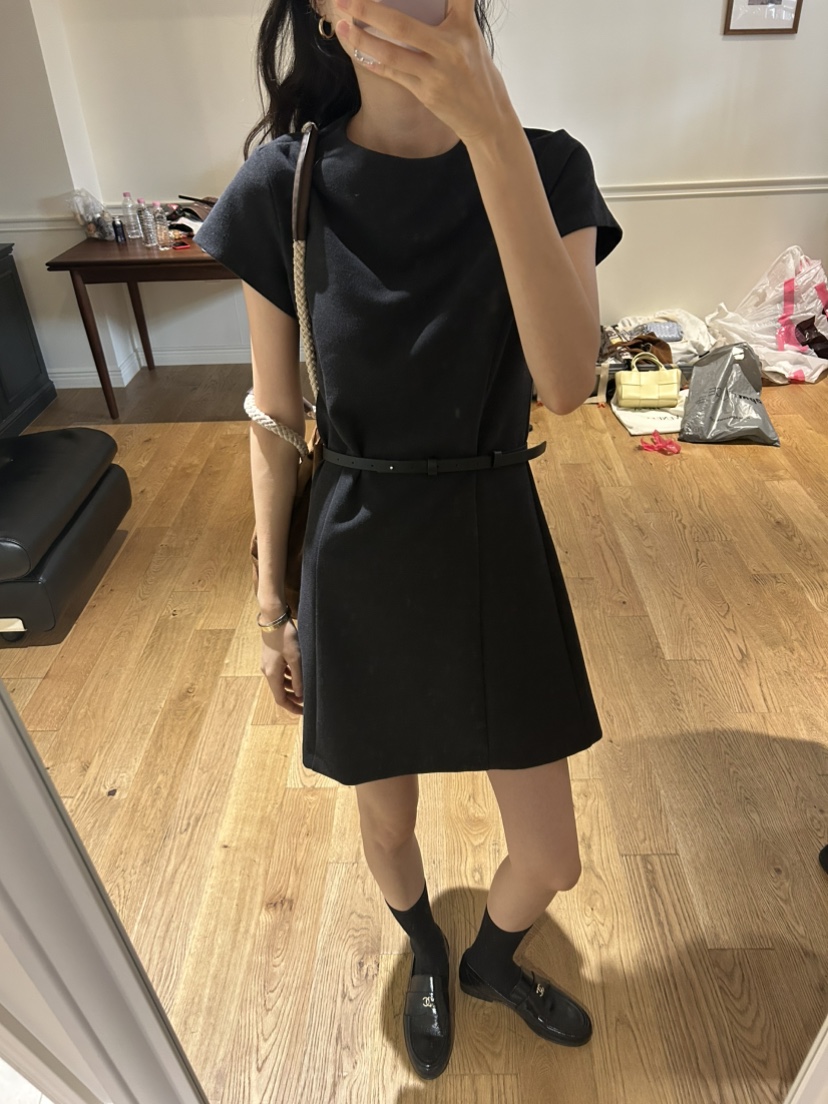 ME MO韓國直郵㊣女裝新品休閑時尚人氣連衣裙不含腰帶羊毛ME MO連衣裙