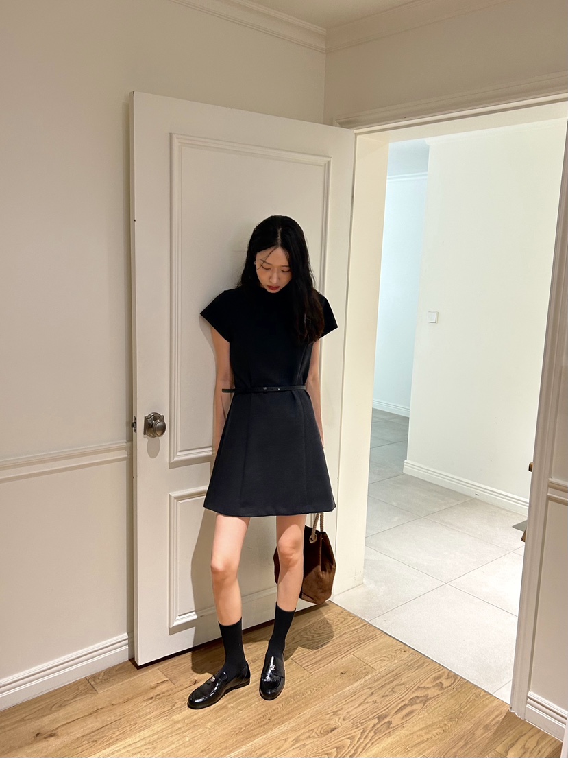 ME MO韓國直郵㊣女裝新品休閑時尚人氣連衣裙不含腰帶羊毛ME MO連衣裙