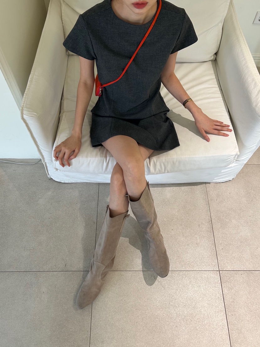 ME MO韓國直郵㊣女裝新品休閑時尚人氣連衣裙不含腰帶羊毛ME MO連衣裙