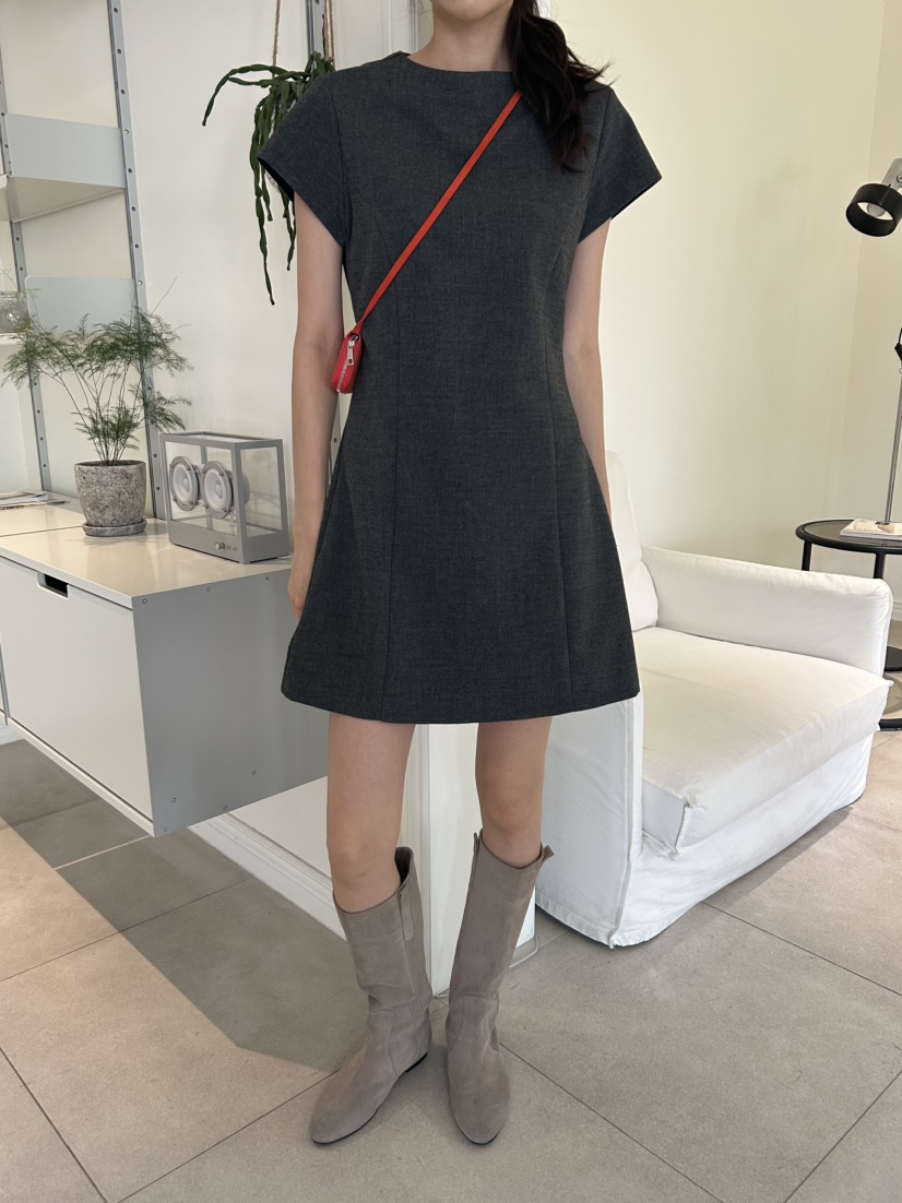 ME MO韓國直郵㊣女裝新品休閑時尚人氣連衣裙不含腰帶羊毛ME MO連衣裙