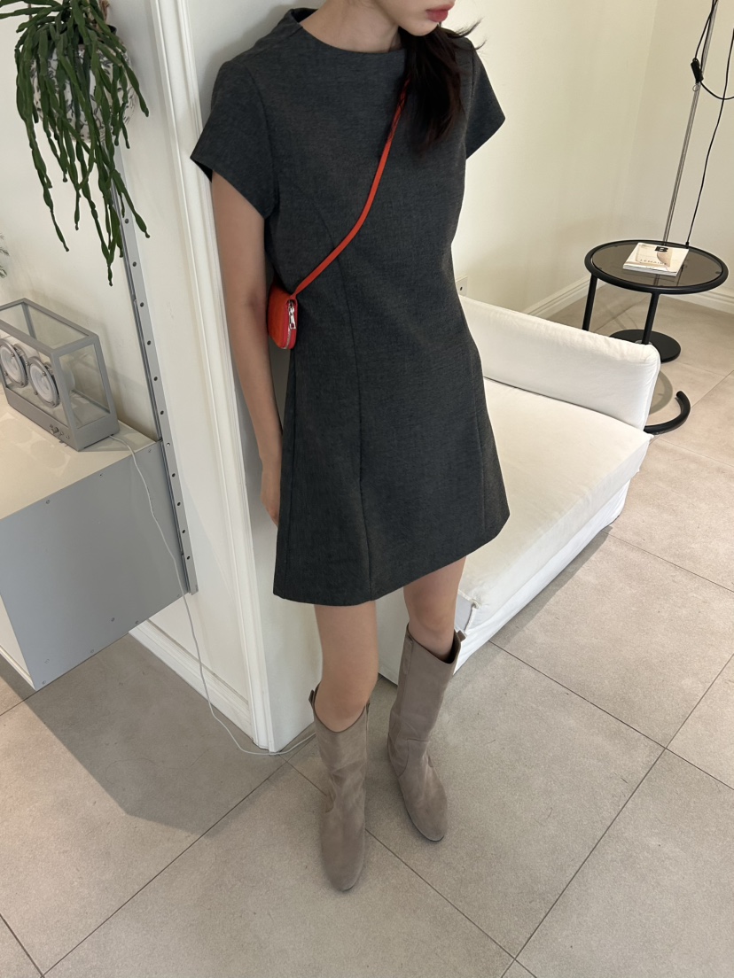 ME MO韓國直郵㊣女裝新品休閑時尚人氣連衣裙不含腰帶羊毛ME MO連衣裙