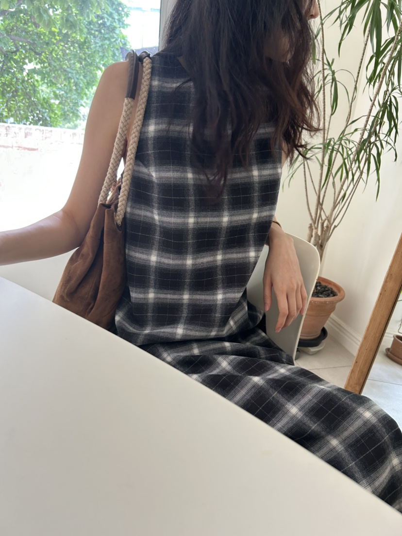 ME MO韓國直郵㊣女裝新款熱賣休閑真品25秋冬時尚連衣裙格紋ME MO連衣裙