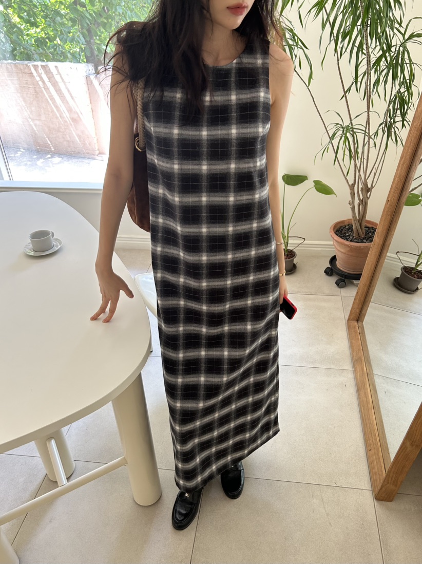 ME MO韓國直郵㊣女裝新款熱賣休閑真品25秋冬時尚連衣裙格紋ME MO連衣裙