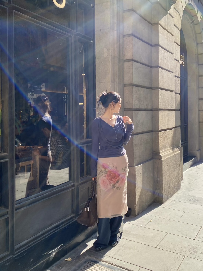 OUPPT東大門㊣實拍女裝新款真品時尚推薦熱賣25秋冬長裙歐根紗OUPPT長裙