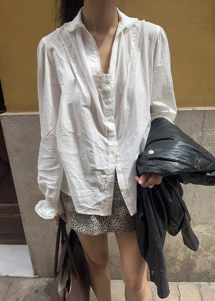 OUPPT韓國直郵㊣女裝新品推薦真品人氣熱賣休閑時尚襯衫蕾絲衫OUPPT襯衫/蕾絲衫