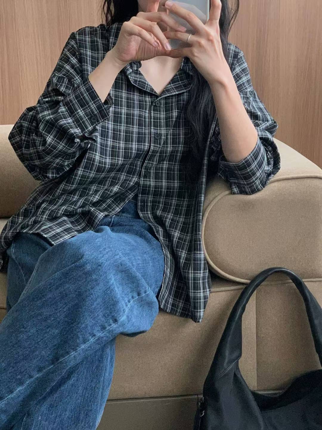 SATURDAY韓國代購㊣女裝新款時尚熱賣推薦真品職業襯衫蕾絲衫SATURDAY襯衫/蕾絲衫圖色3
