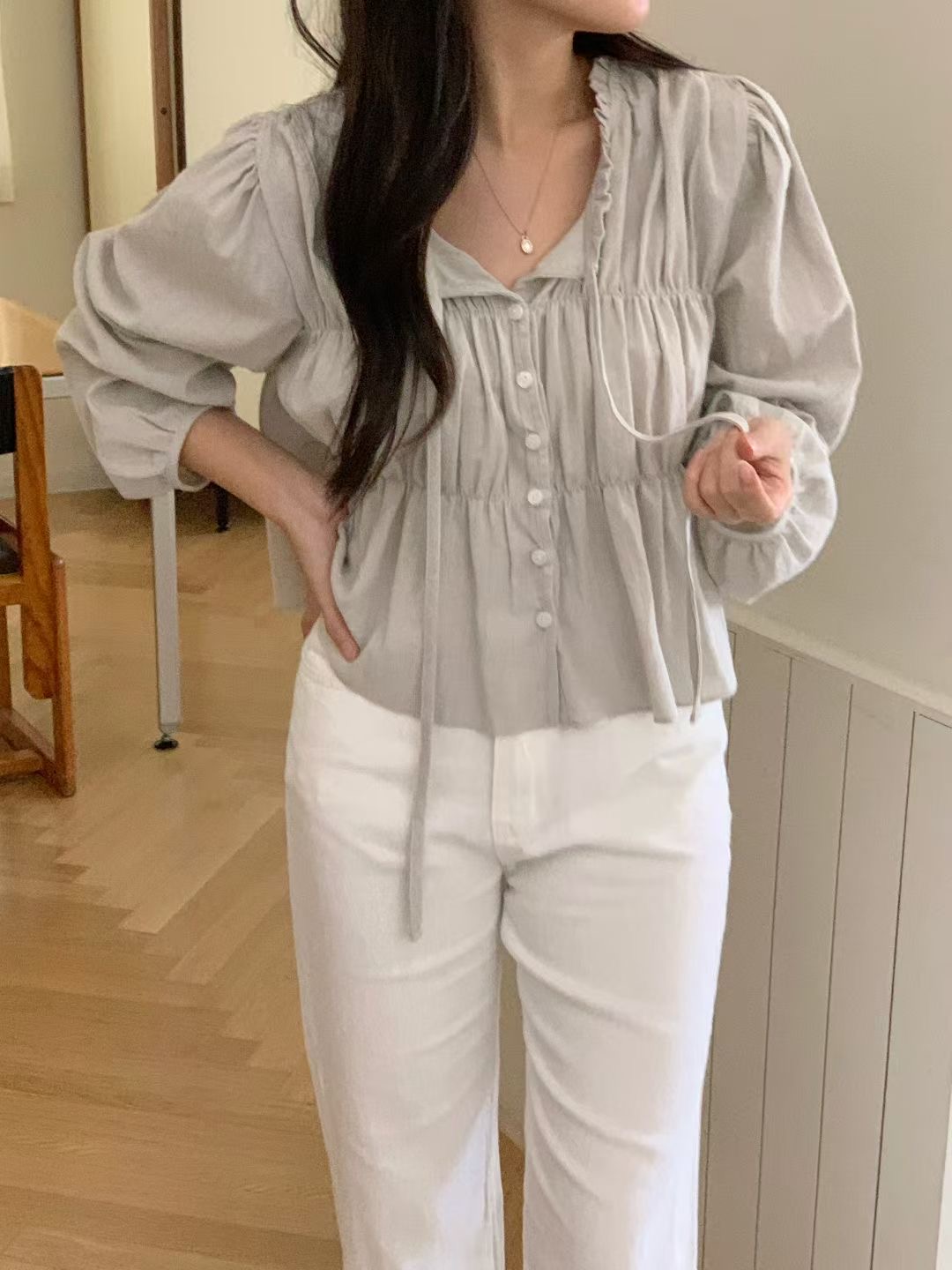 AND東大門㊣代購女裝新款真品25秋冬熱賣時尚推薦襯衫蕾絲衫AND襯衫/蕾絲衫