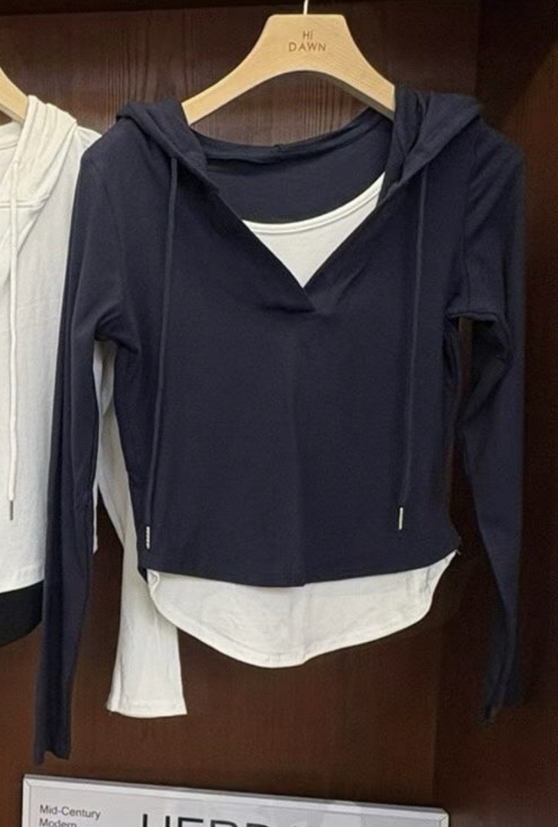 ATTIC韓國直郵㊣女裝新品休閑人氣熱賣25秋冬職業長袖T恤連帽ATTIC長袖T恤圖色3