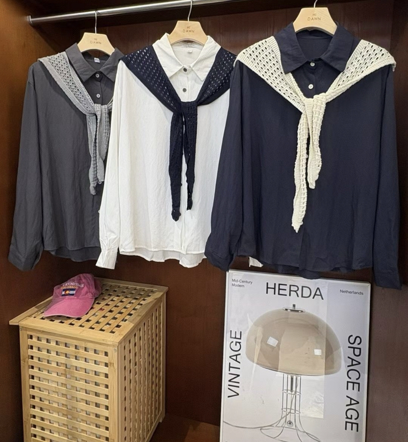 ATTIC東大門㊣實拍女士新品推薦25秋冬人氣熱賣襯衫蕾絲衫披肩ATTIC襯衫/蕾絲衫圖色2左二色