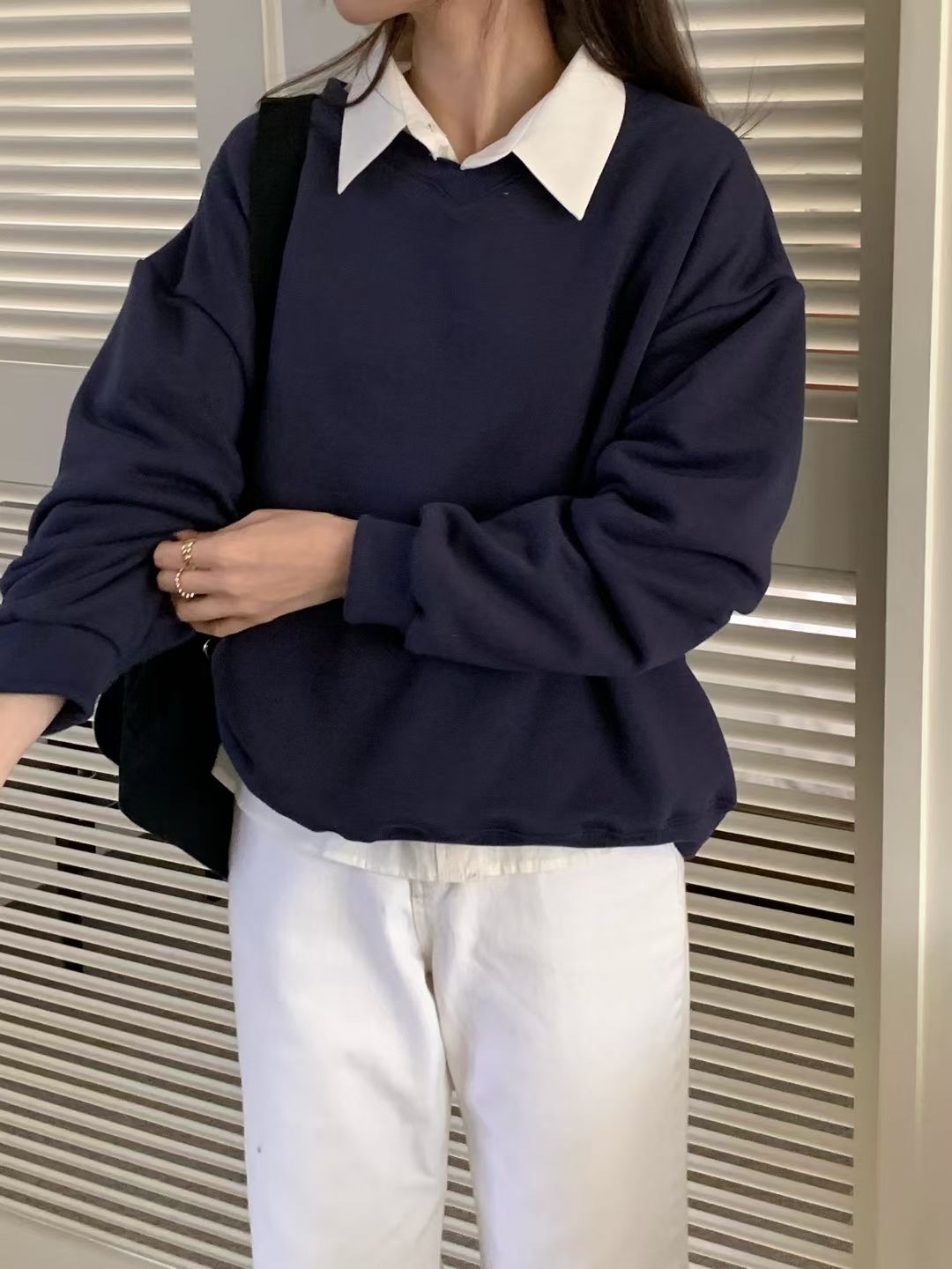 AND東大門㊣代購女裝新品真品人氣休閑熱賣時尚職業衛衣V領AND衛衣圖色4