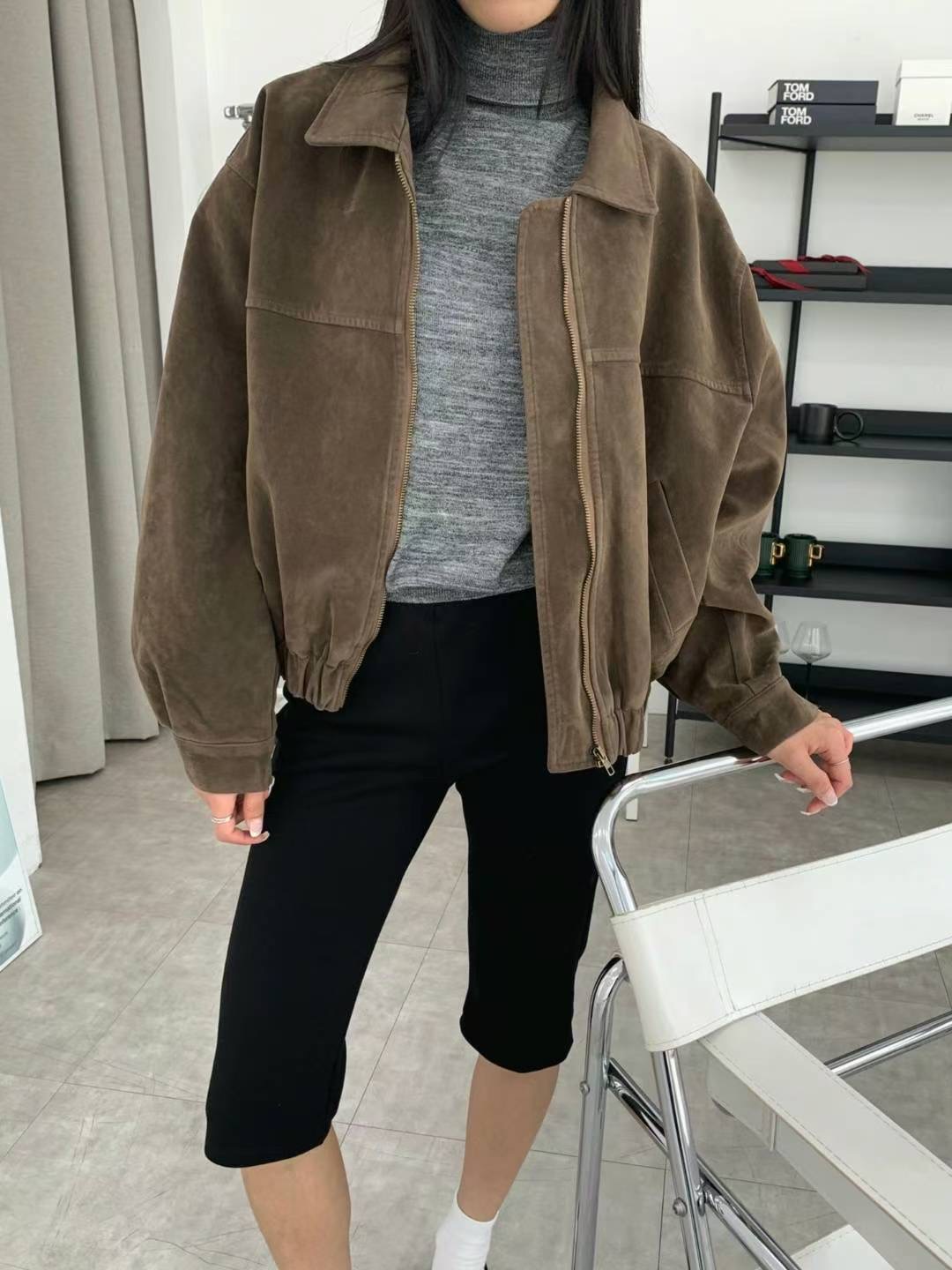 THEMAIN東大門㊣直郵女裝新款時尚真品休閑職業推薦25秋冬夾克THEMAIN夾克圖色2