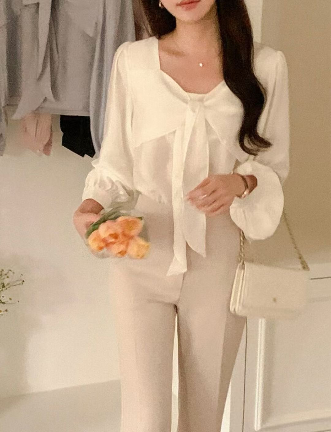 AND東大門㊣直郵女裝新款人氣推薦職業熱賣時尚25秋冬襯衫蕾絲衫AND襯衫/蕾絲衫圖色2