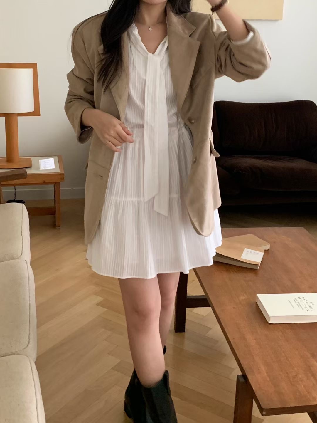 AND韓國代購㊣女裝新品推薦熱賣職業休閑人氣真品時尚連衣裙AND連衣裙