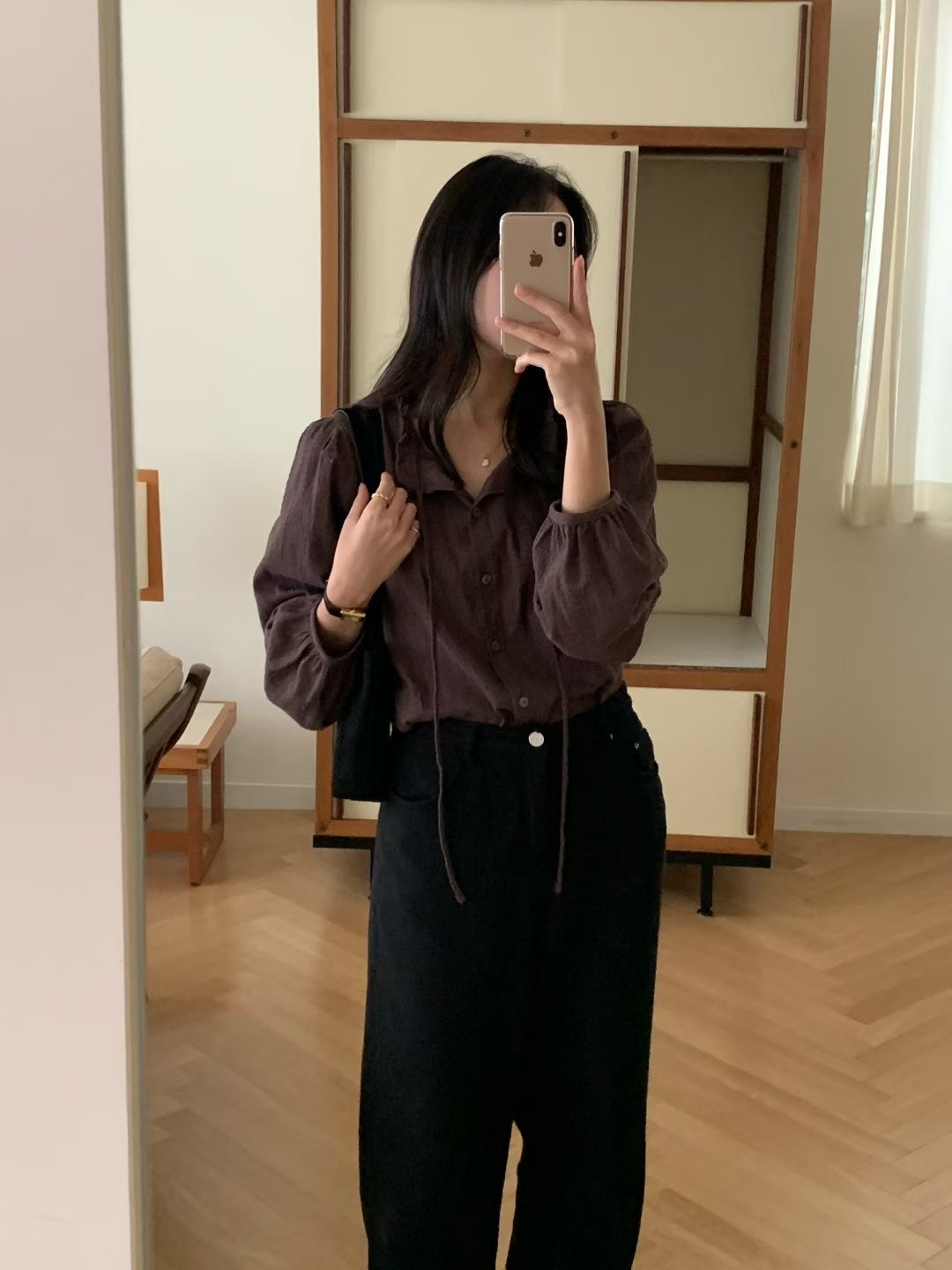 AND韓國代購㊣女士新品時尚熱賣真品25秋冬推薦休閑襯衫蕾絲衫AND襯衫/蕾絲衫圖色3