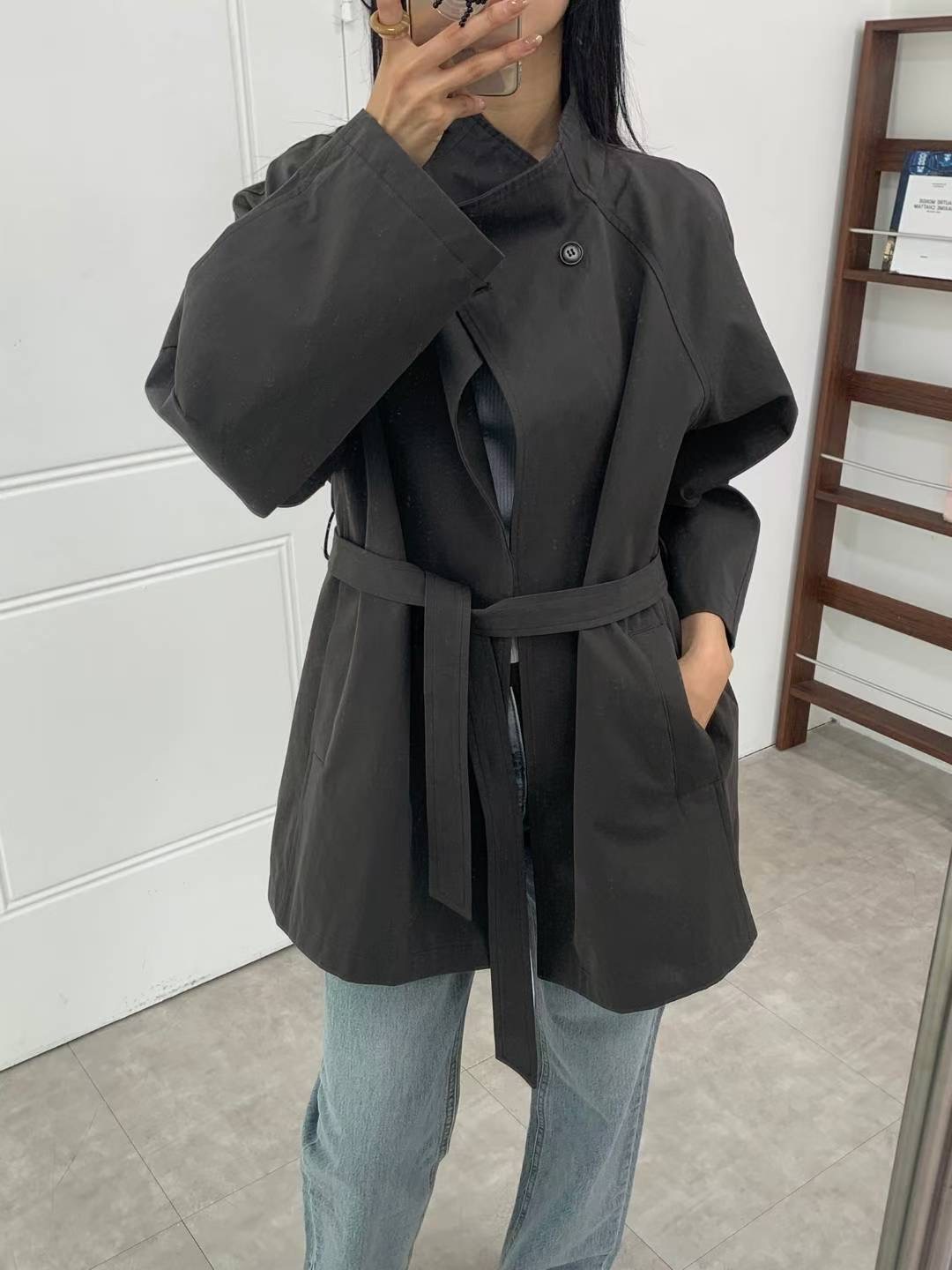 THEMAIN東大門㊣代購女裝新款休閑推薦人氣職業時尚夾克含腰繩THEMAIN夾克