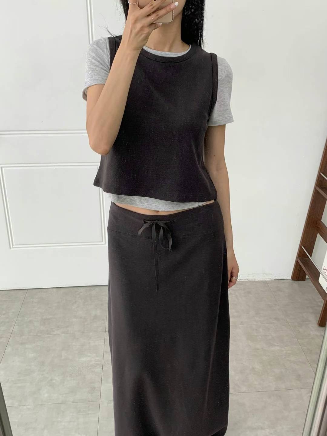 THEMAIN韓國代購㊣女士新款休閑真品時尚職業25秋冬吊帶背心THEMAIN吊帶/背心