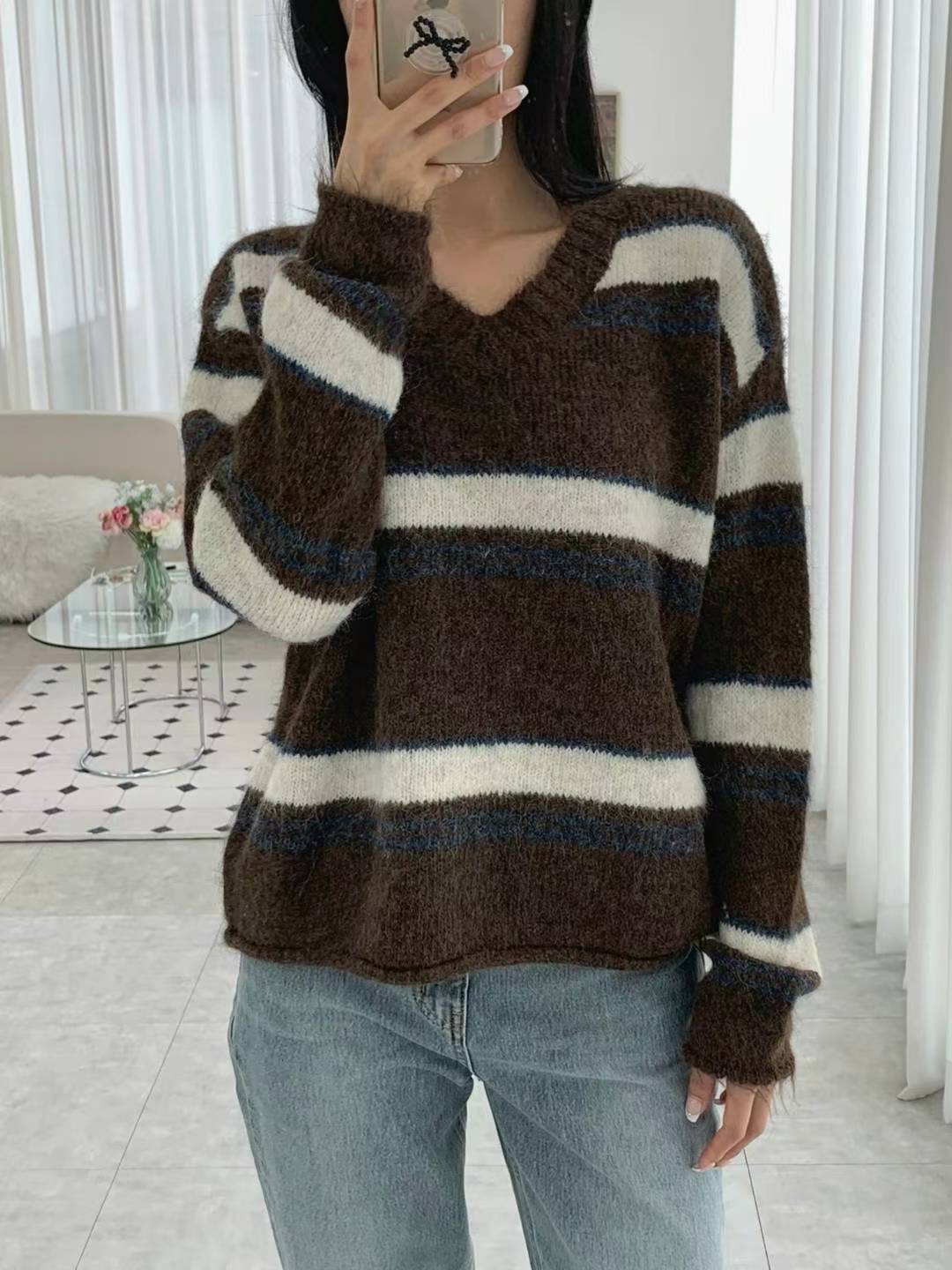 THEMAIN韓國直郵㊣女裝新款時尚職業人氣推薦熱賣25秋冬針織衫THEMAIN針織衫