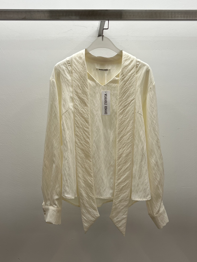 WEARABLE-L東大門㊣實拍女裝新款25秋冬人氣襯衫蕾絲衫紐扣WEARABLE襯衫/蕾絲衫