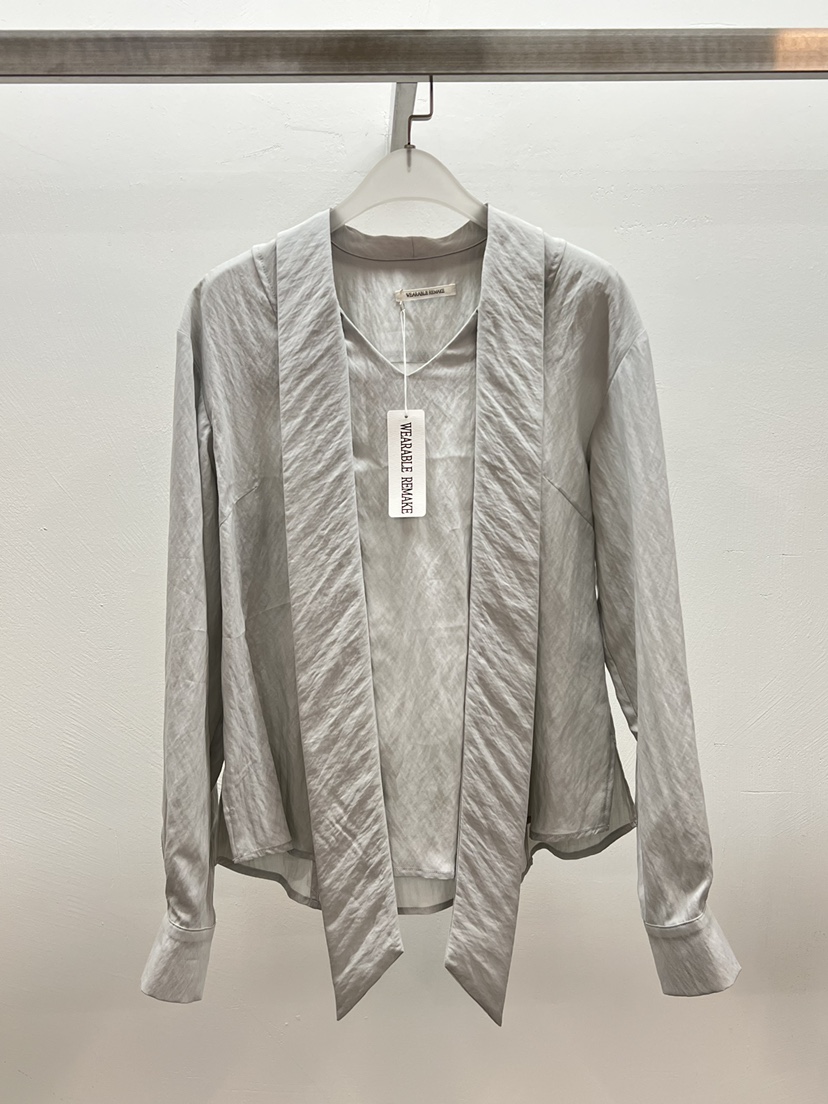 WEARABLE-L東大門㊣實拍女裝新款25秋冬人氣襯衫蕾絲衫紐扣WEARABLE襯衫/蕾絲衫圖色2