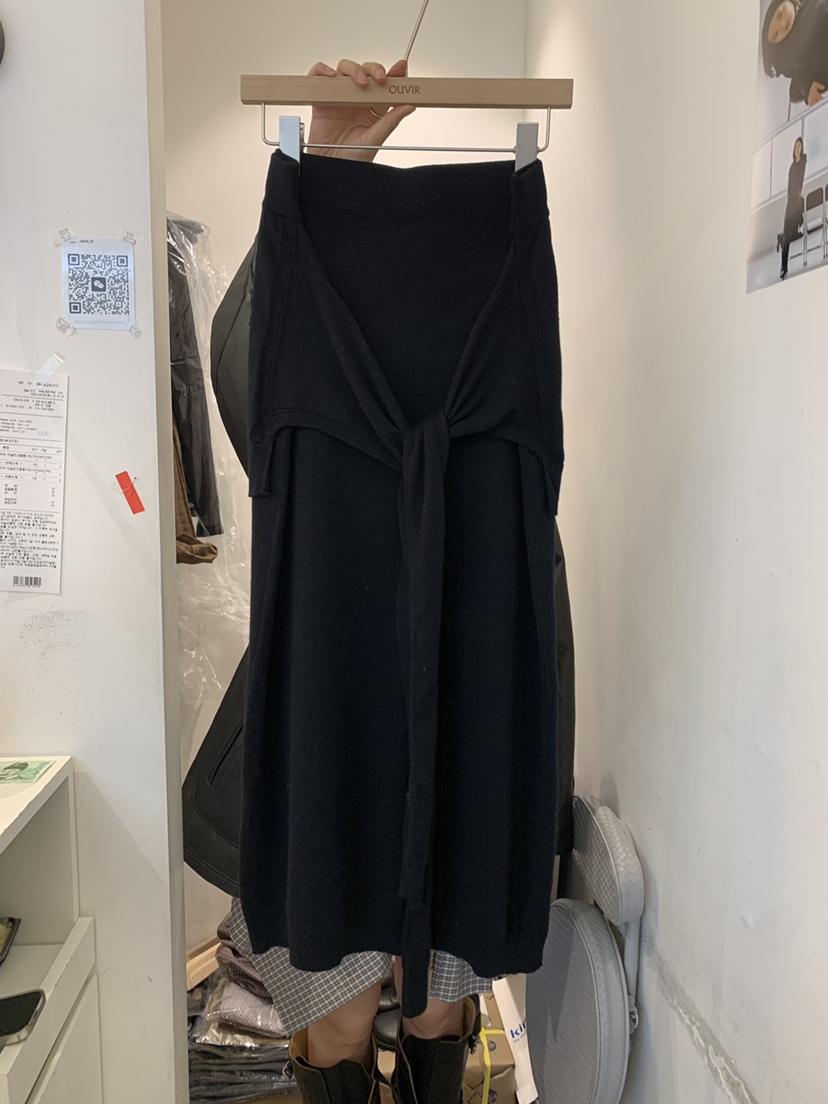 OUVIR韓國代購㊣女士新品25秋冬真品推薦時尚人氣職業休閑長裙O.V.R/OUVIR長裙圖色2