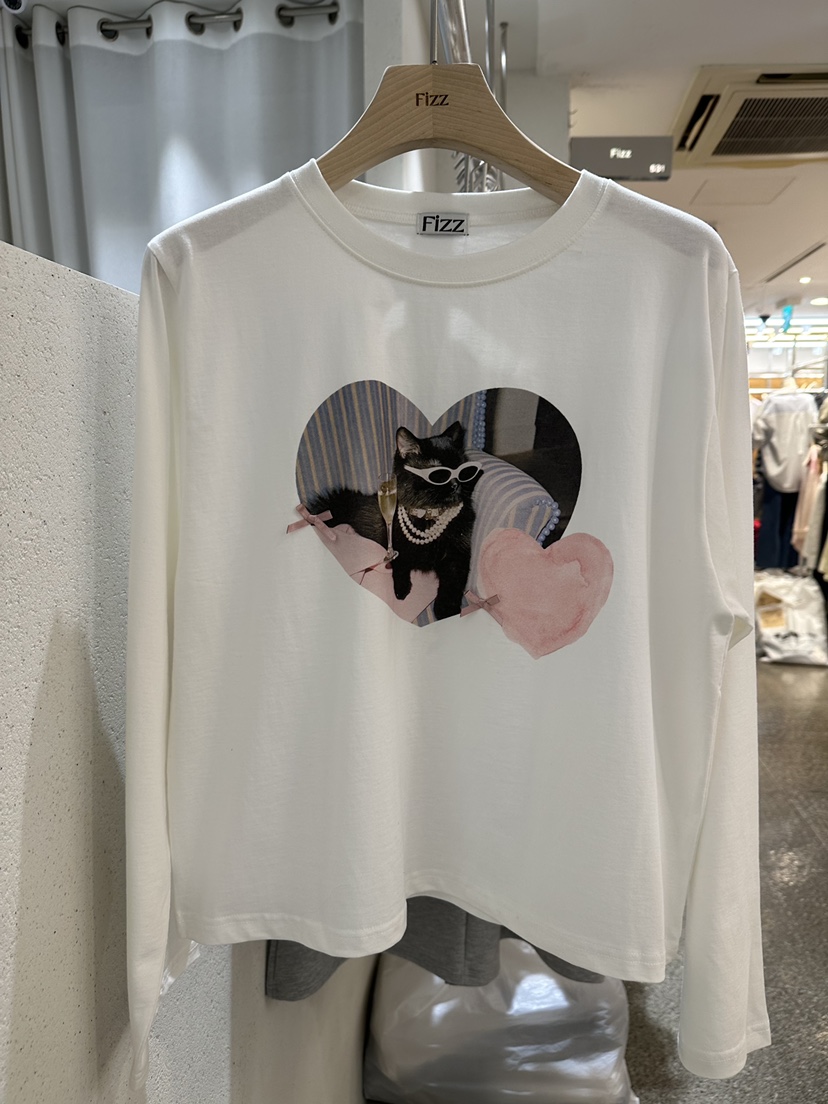 FIZZ東大門㊣實拍女士新品25秋冬休閑人氣時尚真品推薦長袖T恤FIZZ長袖T恤