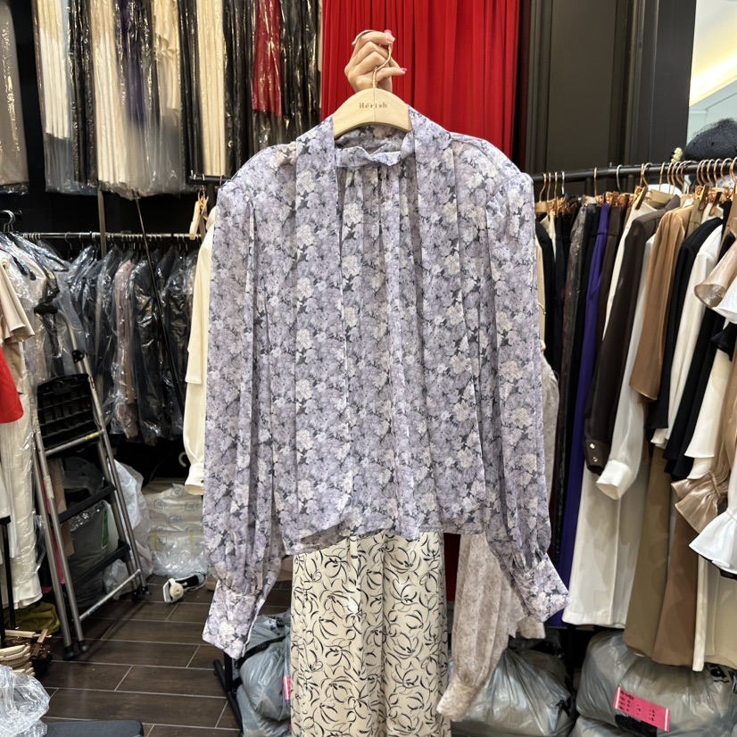 HERISH-HAUTE韓國直郵㊣女士新品真品職業推薦25秋冬襯衫蕾絲衫HERISH-HAUTE襯衫/蕾絲衫