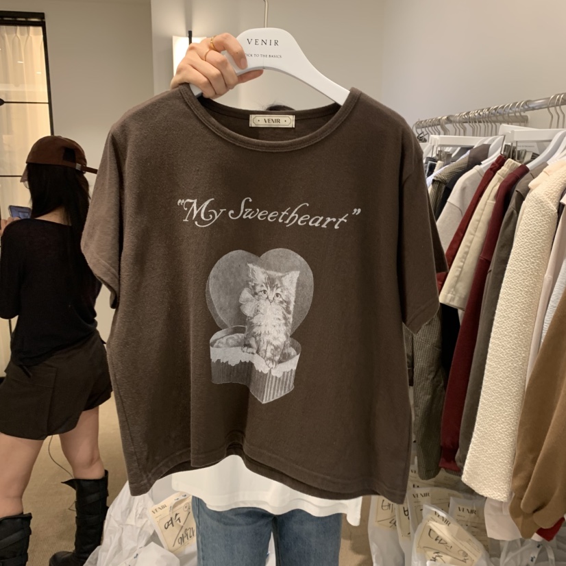 VENIR-a韓國直郵㊣女裝新品推薦休閑人氣熱賣25秋冬時尚T恤VENIR-aT恤