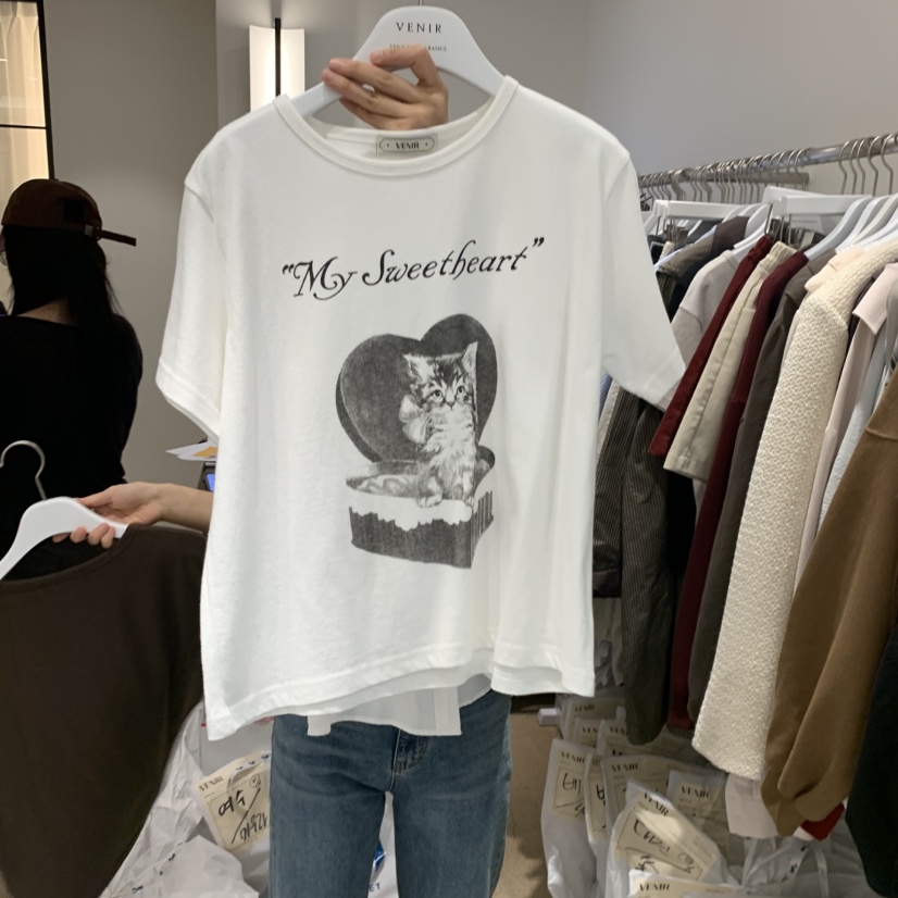 VENIR-a韓國直郵㊣女裝新品推薦休閑人氣熱賣25秋冬時尚T恤VENIR-aT恤圖色2