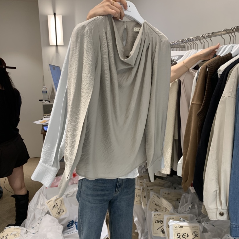 VENIR-a東大門㊣直郵女士新款時尚推薦休閑人氣襯衫蕾絲衫VENIR-a襯衫/蕾絲衫圖色2