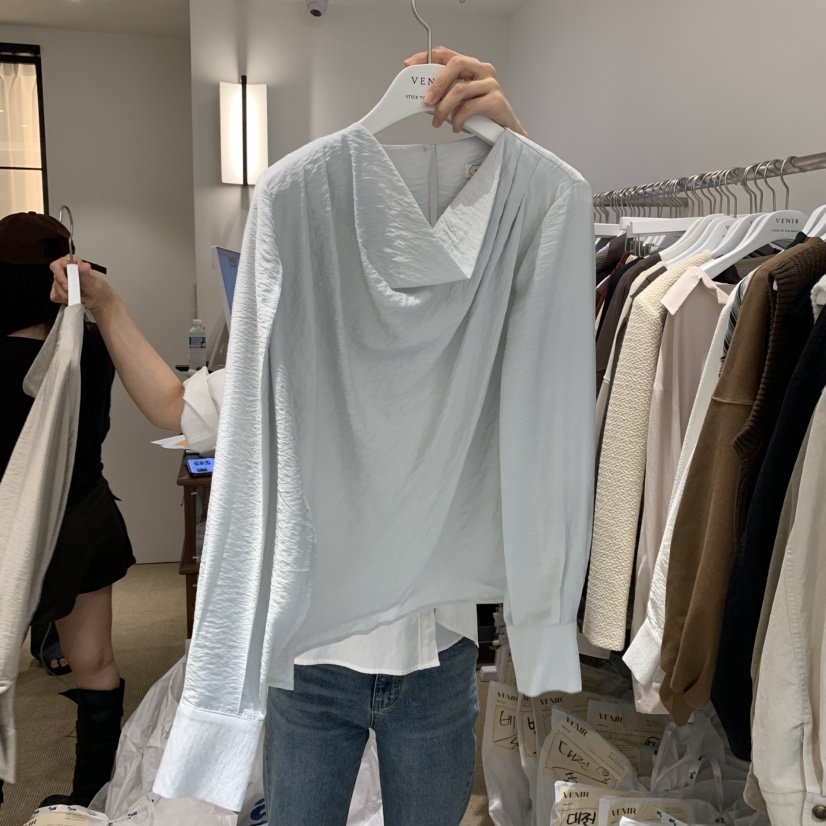 VENIR-a東大門㊣直郵女士新款時尚推薦休閑人氣襯衫蕾絲衫VENIR-a襯衫/蕾絲衫圖色3
