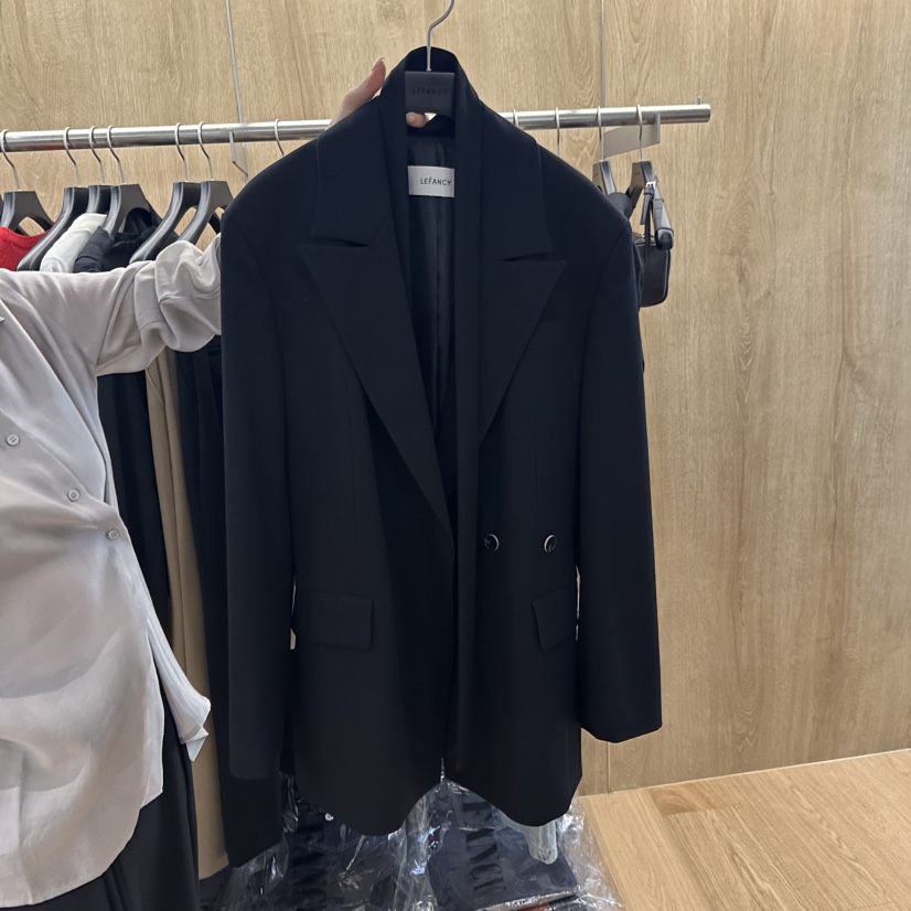 LEFANCY韓國直郵㊣女士新品熱賣人氣真品休閑職業夾克含腰帶LEFANCY夾克圖色2