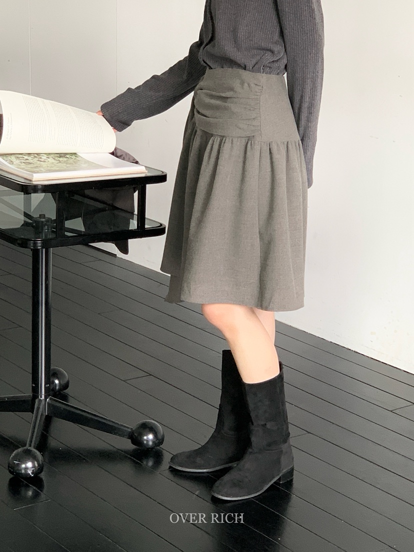 OVER RICH韓國代購㊣女裝新品休閑人氣25秋冬半身裙中短裙OVER RICH半身裙/中短裙