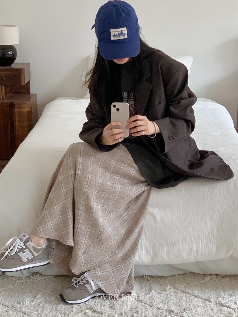 OVER RICH韓國代購㊣女士新款休閑真品熱賣職業推薦25秋冬長裙OVER RICH長裙