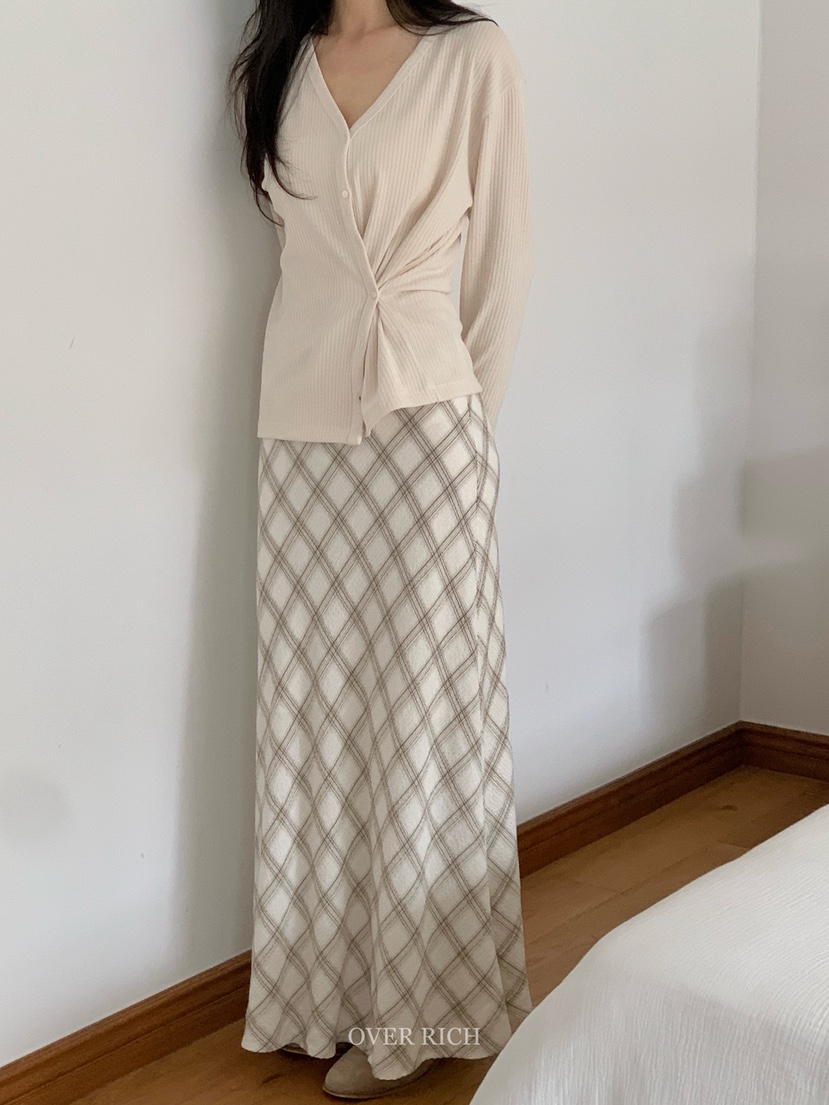 OVER RICH韓國代購㊣女士新款休閑真品熱賣職業推薦25秋冬長裙OVER RICH長裙