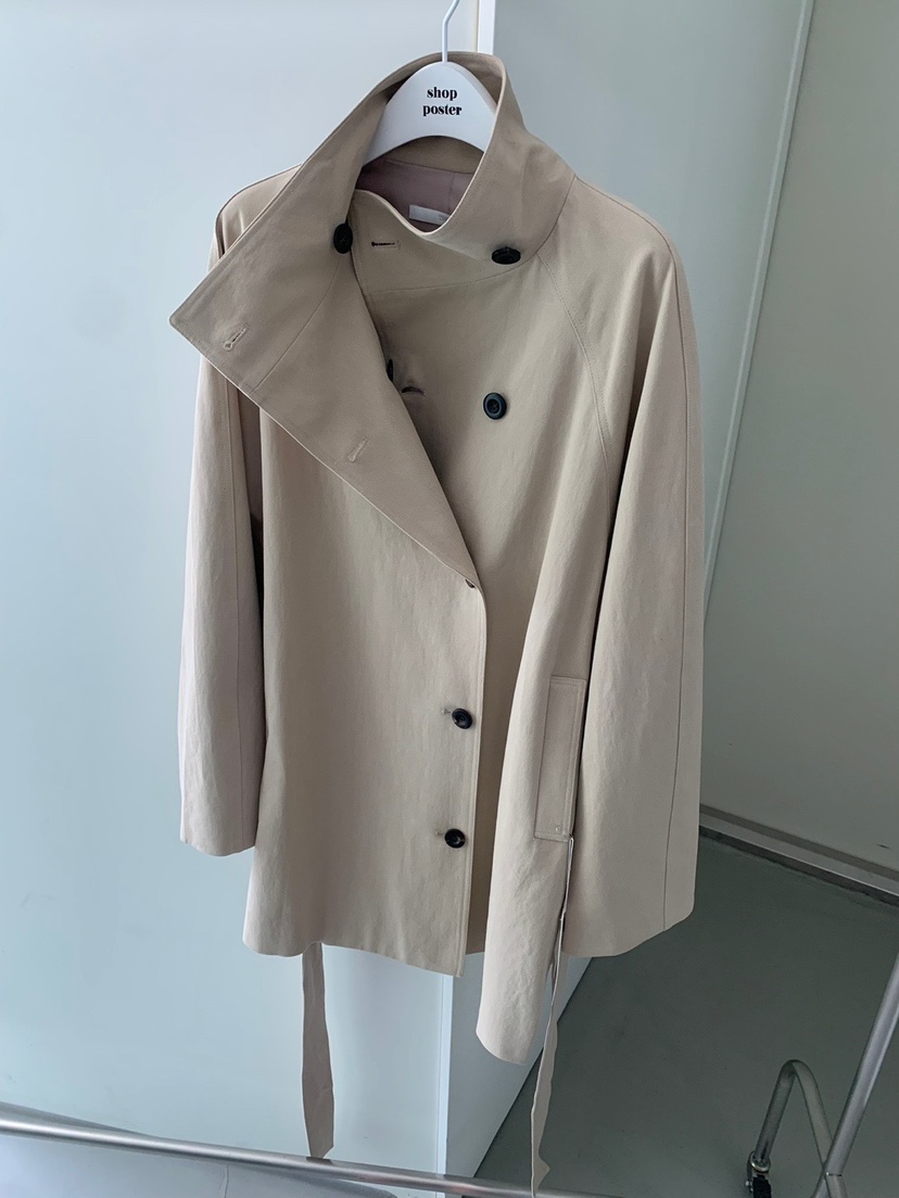 SHOP POSTER東大門㊣代購女裝新品休閑時尚夾克含腰帶高領SHOP_POSTER夾克