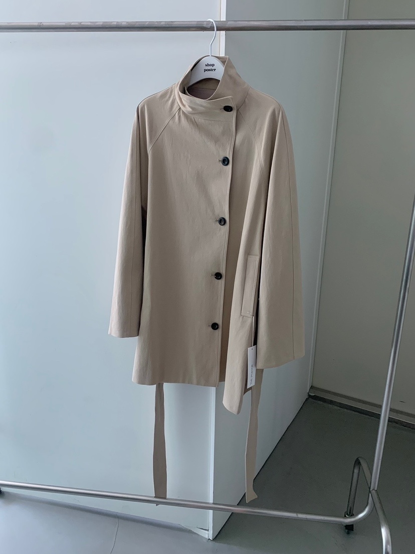 SHOP POSTER東大門㊣代購女裝新品休閑時尚夾克含腰帶高領SHOP_POSTER夾克圖色2