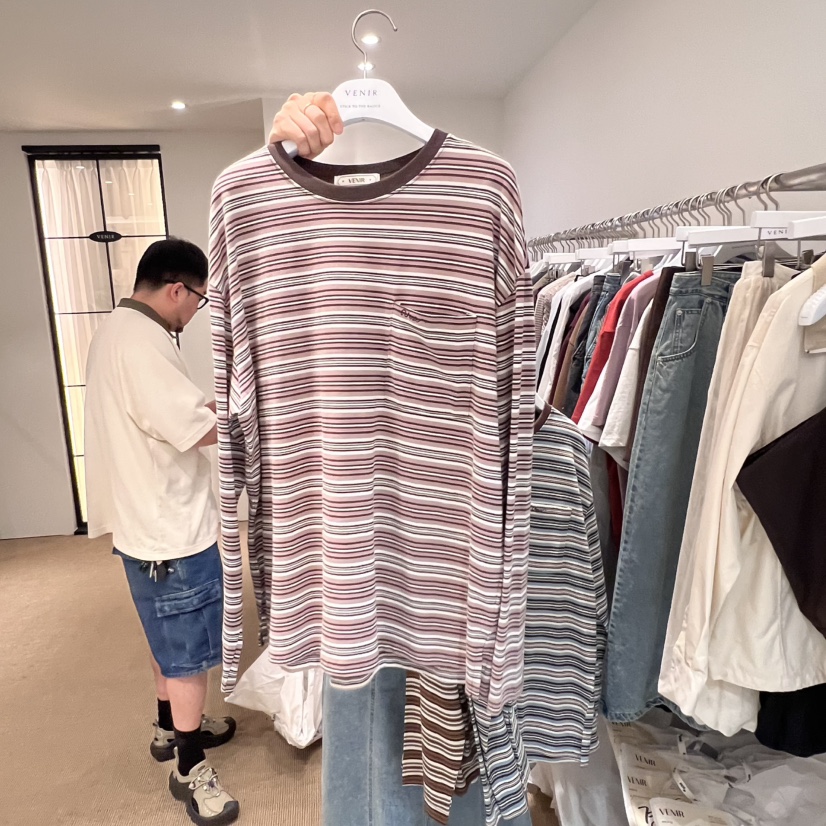 VENIR-a東大門㊣直郵女裝新品推薦時尚休閑職業長袖T恤開衫VENIR-a長袖T恤