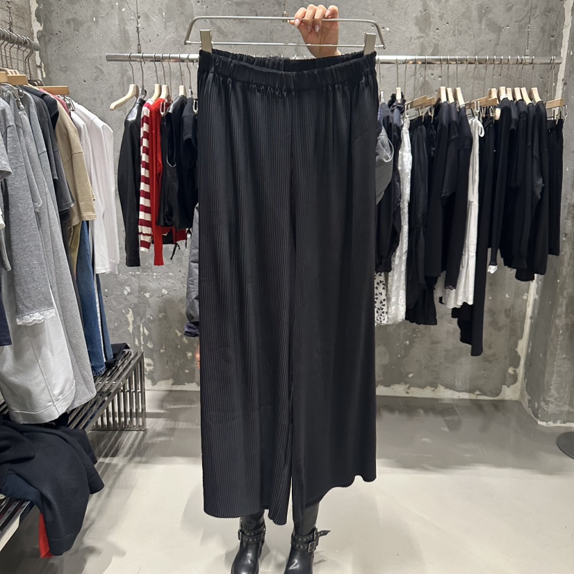 JUNI韓國直郵㊣女裝新品時尚職業25秋冬真品人氣休閑褲褶皺my juni休閑褲圖色2
