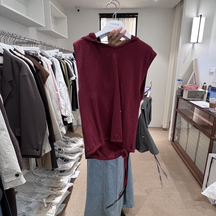 VENIR-a東大門㊣直郵女裝新款真品休閑熱賣25秋冬馬甲連帽VENIR-a馬甲圖色4