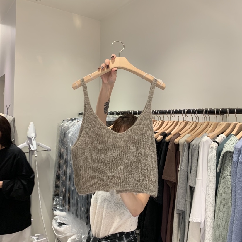 ORMORE東大門㊣直郵女士新款時尚25秋冬吊帶背心不含內搭馬海毛ORMORE吊帶/背心