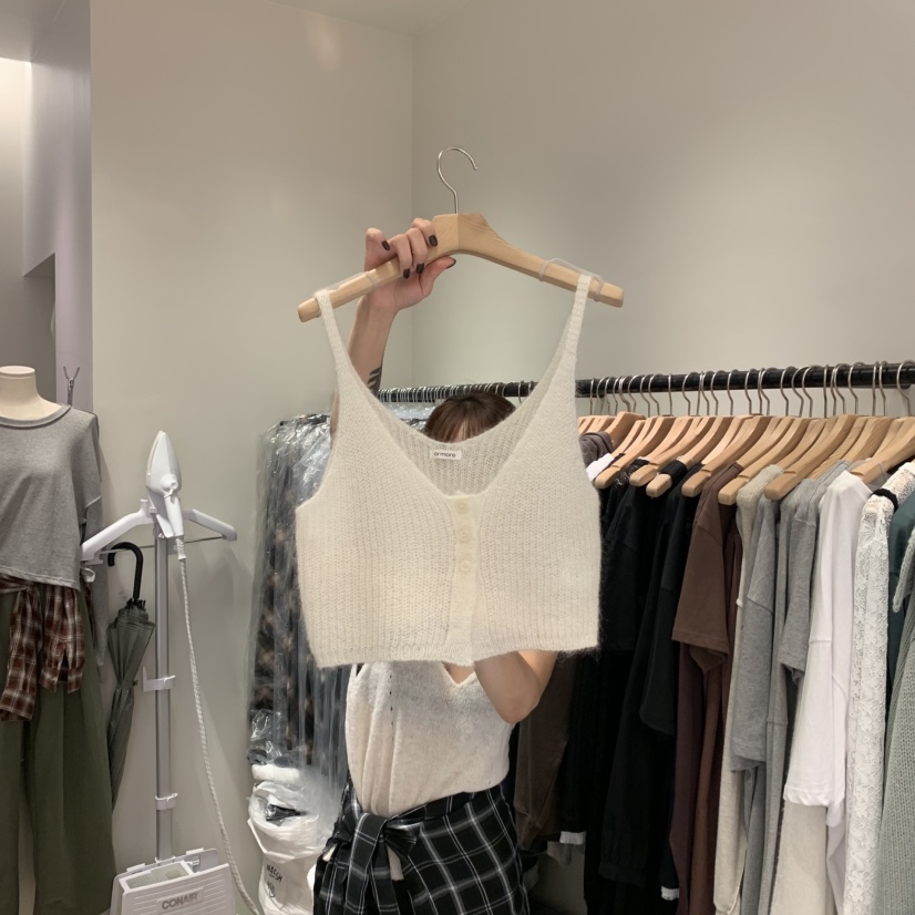 ORMORE東大門㊣直郵女士新款時尚25秋冬吊帶背心不含內搭馬海毛ORMORE吊帶/背心圖色4