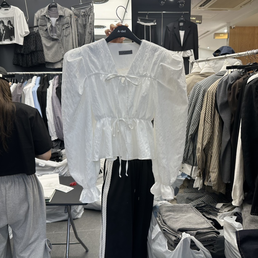 A-DEL韓國直郵㊣女士新品熱賣推薦職業25秋冬人氣襯衫蕾絲衫A-DEL襯衫/蕾絲衫