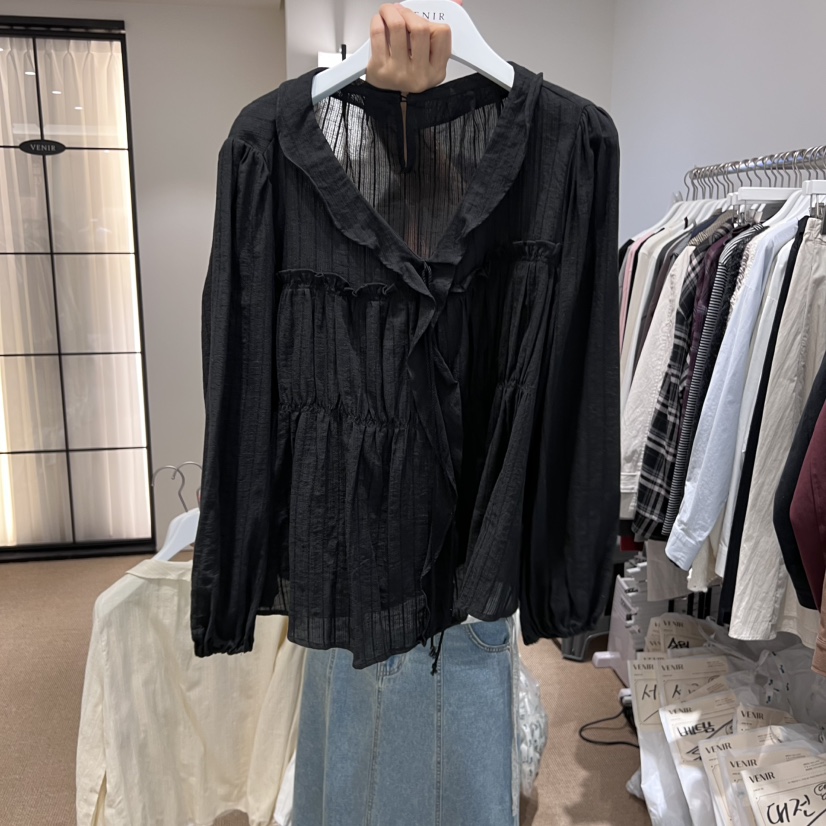 VENIR-a韓國直郵㊣女士新品職業人氣熱賣推薦時尚襯衫蕾絲衫VENIR-a襯衫/蕾絲衫圖色3