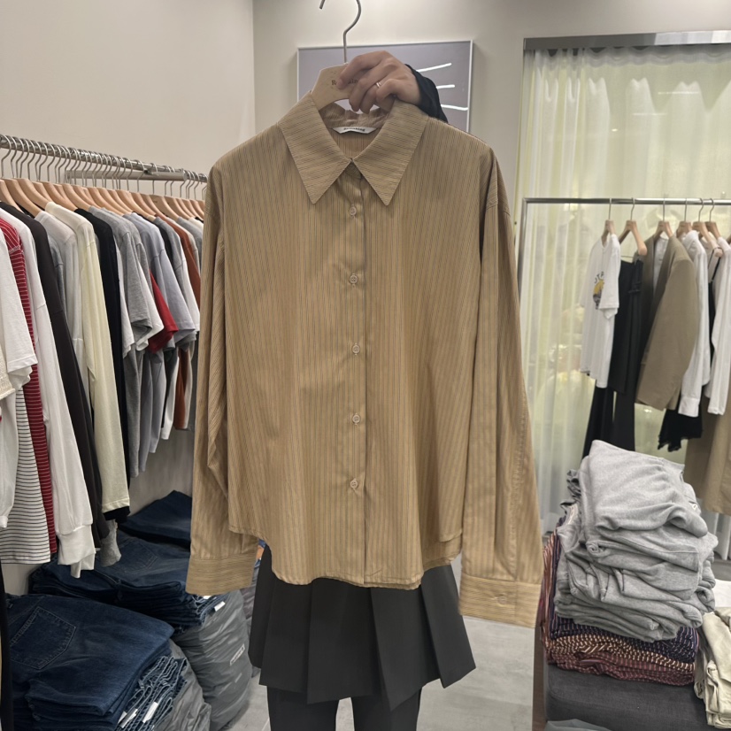 URBANSTORY/REMAKING韓國代購㊣女裝新品職業襯衫蕾絲衫條紋Remaking/URBANSTORY襯衫/蕾絲衫